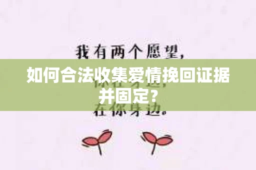 如何合法收集爱情挽回证据并固定？
