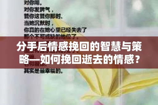 分手后情感挽回的智慧与策略—如何挽回逝去的情感？